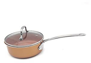 DELURA , Casserole Poêle antiadhésive Cuivre Céramique Poêle à induction Poêle Casserole Four et lave-vaisselle Poêle antiadhésive Ustensiles de cuisine Wok