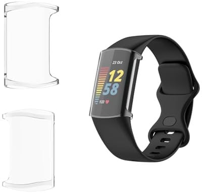 HOMTERN [3er-Pack Hüllen für Fitbit Charge 6 / Charge 5, weiches TPU, leichte Schale, sturzsicher, Kratzfest, Flexibler Bildschirm, vollständig abgedeckte Schutzhülle, 3er-Pack, t