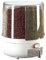 Grain Dispenser Rotating Food Dispenser 360 Degree Rotating Dry Food Dispenser Durable PP Rice Storage Container for Kitchen with 6 Compartments Holder for Rice and Beans (White, Large)