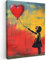 MuchoWow© Impression sur Toile Decoration Murale Peinture 50x70 cm Tableaux Decoratifs Muraux Déco Chambre Tableau Salon Banksy - Art - Graffiti - Fille - Street art