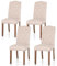 ALPHA HOME Esszimmerstühle 4er Set, Küchenstuhl Polsterstuhl mit hoher Rückenlehne Stühle mit Massivholzbeinen, gepolsterte Sitzfläche aus Leinen, Beige
