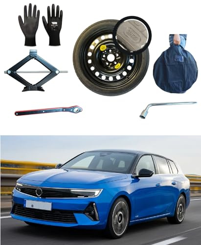Notrad 17 kompatibel mit Opel Astra L mit Wagenheber, Schlüssel, Handschuhe und Tasche