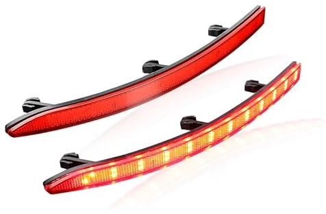 Nebelschlussleuchte,RüCkleuchten 2Pcs Fit for VW Tiguan 2007-2016 2008 2010 2011 2012 2013 2014 2015 Auto Hinten Stoßstange reflektor Objektiv Stopp Bremslichter Drehen Licht ( Color : 2PC Red Lens )