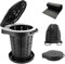 imodomio Campingtoilette Faltbar - Höhenverstellbare Mobile Toilette Tragbares Campingklo mit Deckel für Camping, Auto, Reisen, Boote, Strand, Zelte und Notfälle