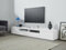 Dmora - Meuble TV Ulisse, Buffet Bas de Salon avec 3 Portes, Base Meuble TV, 240x40h35 cm, Blanc Brillant