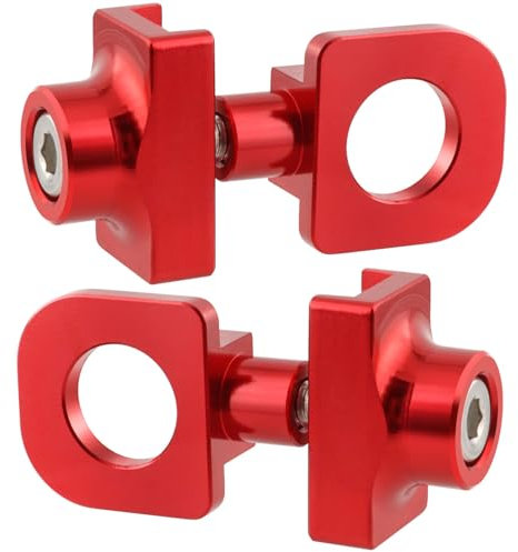 Tensor de cadena de bicicleta de aleación de aluminio, 2 unidades de tensor de cadena de alta calidad, color rojo, juego de una sola velocidad, aleación de metal, para bicicleta BMX Fixie Bike de una