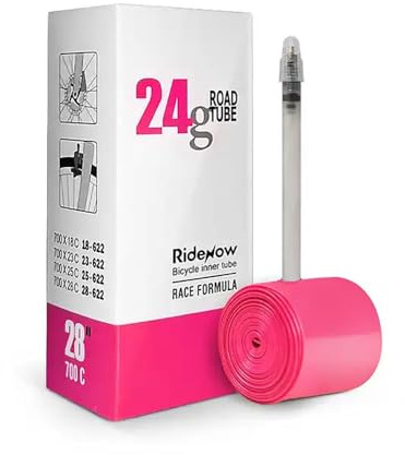 RIDENOW - Cámara TPU Carretera 700/18C-28C. Super Light 24 Gramos Válvula Fina Presta