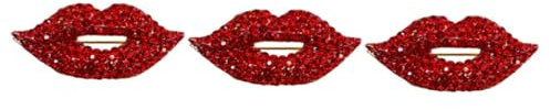 LIFKOME 3 Stk Brosche mit roten Lippen abstecknadeln pinns Anstecknadel mit Strass besetzte Brosche Hochzeitsbrosche Wäscheklammern Strassstifte Brust-Pin Motto-Party-Brosche