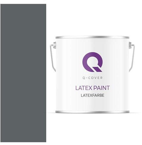 Q-COVER Latexfarbe 5 L Anthrazit Innenfarbe Wandfarbe Deckenfarbe Klasse 3 Mattfarbe Scheuerfest Hohe Deckkraft