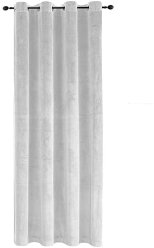 TiborTex Verdunkelungsvorhang Samt weich 140x145 cm Weiß Ösen Vorhang Blickdicht abdunkelnd Gardine Ösenaufhängung