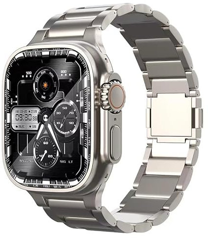 synsing Correa Magnética de titanio Ultra 2 compatible con Apple Watch Ultra 49mm 45mm 44mm 42mm 41mm 40mm 38mm, Correa de Metal Titanium iWatch - Color de Titanio a Juego,Titanio49
