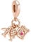 Wedanor Charme Rose Gold Flugzeug Globe Charms Anhänger 925 Sterling Silber Charm Pendant für Europäische Armbänder und Halsketten