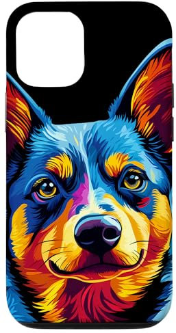 iPhone 13 Colorful Blue Heeler Face Australian Cattle Dog Lover Case