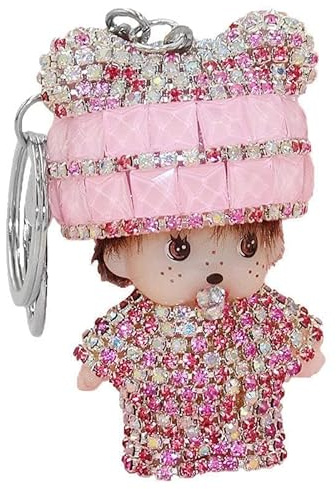Newhope Monchichi Kiki Schlüsselanhänger Kristall Diamant mit Plüsch