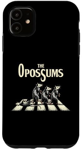 iPhone 11 Retro Opossum Crossing Rock Men Women Kids Funny Opossum Case