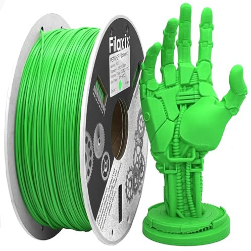 Glasfaser PETG Filament 1,75mm,Hohe Steifigkeit & Festigkeit,Ausgezeichnete Dimensionsstabilität,Witterungsbeständig & Haltbarkeit,Kompatibel mit Bambus LAB,QIDI 3D-Drucker,1 KG,Grün