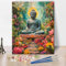 TISHIRON Malen nach Zahlen Kit für Erwachsene Buddha Gemälde Erwachsene Malen nach Zahlen Kits auf Leinwand Buddha Zwischen Blumen Malen nach Zahlen Kit für Erwachsene Vintage Kunsthandwerk