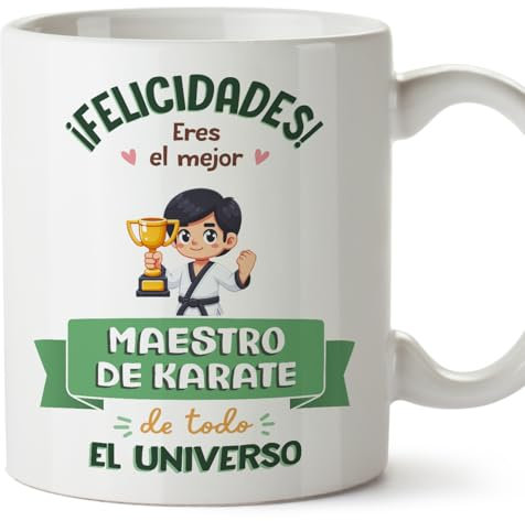 MUGFFINS Tazas para MAESTRO DE KARATE hombre - En Español - Mejor Universo Trofeo - 11 oz / 330 ml - Regalo original y divertido