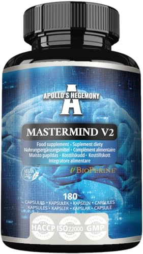 Mastermind v2 180 Kapseln - Für fortgeschrittene geistige Leistung - Unterstützt die kognitive Funktion und Aufmerksamkeit - von Apollo's Hegemony
