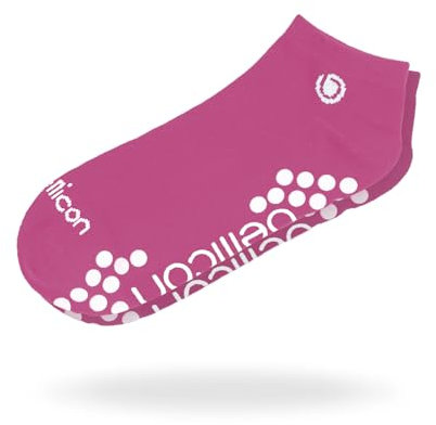 bellicon Anti-Rutsch-Socken | Für sicheren Halt & Komfort beim Training auf dem Minitrampolin | Grip & Barfußgefühl Zubehör (Pink)