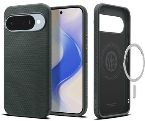 Spigen Liquid Air MagFit Hülle für Google Pixel 10 und Pixel 10 Pro, Kompatibel Mit Pixelsnap und MagSafe [2025 Neue Funktion] [Made for Google] -Abyss Green