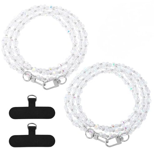 PCXWTLN Handykette Universal zum Umhängen, Handyanhänger Handy Kette Kristall Handyband zum Umhängen Glitzer Handykette Bunt Long zum Jedem Handy Universal, 120cm / 47.2 Zoll (Multicolor)