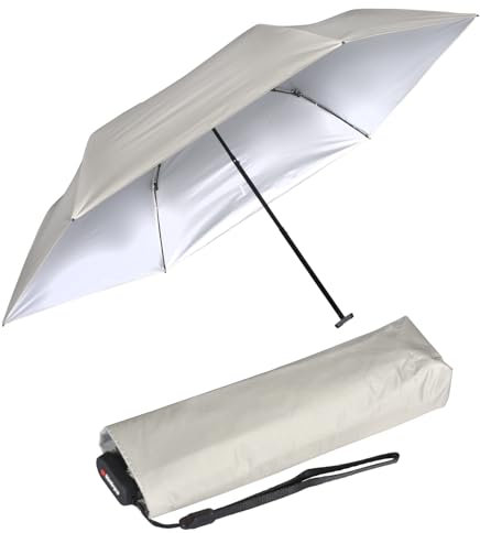 Knirps Taschenschirm US.050 Ultra Light Slim Manual mit UV- und Hitzeschutz - Silver Heatshield - stone