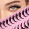 LOPHE 10 Paires de Faux Cils 3D Oeil de Chat, Volume Russe Extrême - Cils Artificiels Réutilisables,Utilisations avec Effet Racines Denses & Pointe Effilée,(XX5)