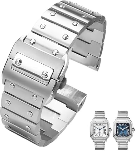 yeziu Edelstahl-Uhrenarmband für Cartier Santos 100 Serie WSSA0009 Herrenarmband