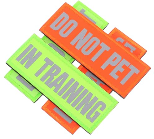 BUGUUYO 4 Stück Reflektierende „Do Not Pet“ Patches Reflektierende Haustierausrüstung Trainings Hundepatches Hundewesten Etiketten Sicherheitspatches