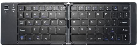 Gurtt Mini Clavier Bluetooth Portable Pliable en Deux, avec Support pour Téléphone Portable Et Tablette.