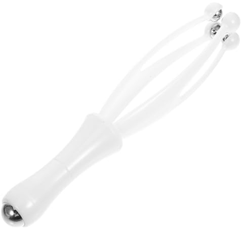 Fingerroller Massagegerät für Hand und Finger, Tragbares Massagegerät | Weiß, PC und Verchromte Stahlkolonne, für Büro und Zuhause, Kompakt für Entspannende Anwendungen