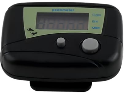 Digital Pedometer - Portable Walking and Fitness Counter for Activity Monitoring | ABS Construction with LCD Display Records Steps Distance Calories for Indoor Exercise Running