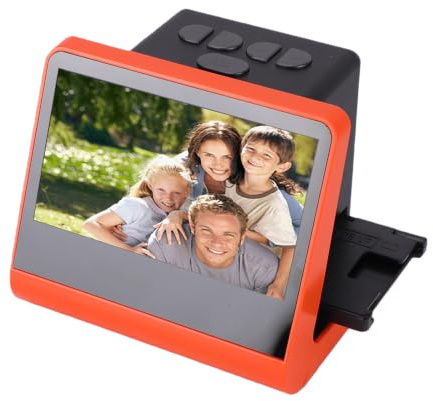 MENDUNER Digitaler Filmscanner, Diascanner mit 5 Zoll HD Display, 14 MP CMOS Sensor und 16 GB Speicher, for 135 126 110 Super8 Negative Dias (EU-Stecker)