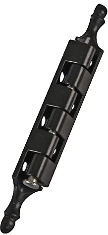 Amig - Bisagra Desmontable Negra Decorativa con Remate Fabricada en Zamak para Puertas Abatibles de Armarios y Otros Muebles - 95 x 9 mm