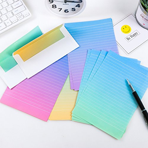 IMagicoo 32 Lovely Cute Writing Stationery Paper Letter Set with 16 Envelope + 1 Sheet Label Seal Sticker (Style-9(8.3x5.6))
