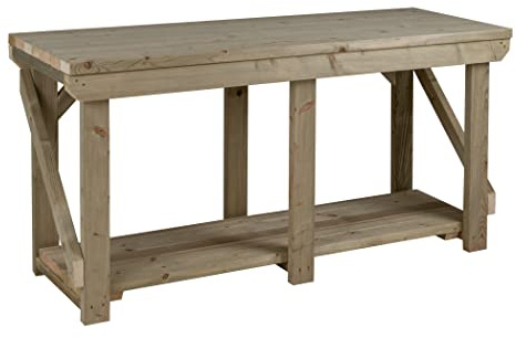 Arbor Garden Solutions Heavy Duty Workbench 10ft (300cm), Wooden Garage Work Table, Pressure Treated Timber Outdoor Potting Bench