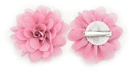 PrettyBoutique Girls Kids Women Chiffon Flower Hair Clip Alligator Clip Party Wedding (7cm, Dusty Pink)