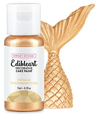 Sweet Sticks Metallic Champagne Gold - Edible Art Cake Paint 15ml