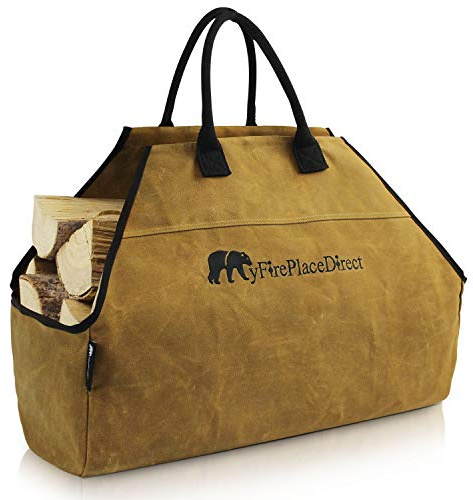 MyFirePlaceDirect Firewood Log Carrier, Extra Large Durable Log Holder Waterproof with Comfortable Handle, Heavy Duty Wood Carrying Bag