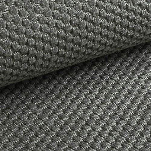 novely® MAKAO Velours Polsterstoff mit Kachel-Optik - Weicher Möbelstoff mit Wabenmuster - Pflegeleichte Meterware 1lfm (13 | Beton Grau)