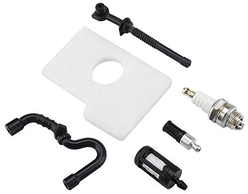 Kit de Bujías de Aire y Filtro de Aceite Piezas de Bujías para Sierra de Cadena Trimmer para Stihl 017 018 MS170 MS180