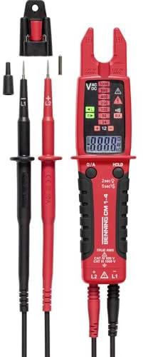 Benning CM 1-4 True RMS-Multimeter mit offener Stromzange (Anzeige digital, 4-stellige LCD-Anzeige, Strommessbereich/AC 0,1 A - 200 A, Wechselstrom) 44686