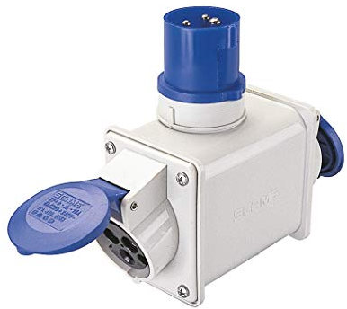 Poly Pool PP0644X Adattatore Doppio con Spina e 2 Prese IEC309
