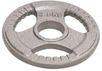 Digital Techno Olympic 2 Tri-Grip Cast Iron Weight Lifting Training Plates Disc for Free Lifting, Barbells, Dumbbells - Ideal for Home Gym 2.5KG, 5KG or 10KG (2.5)