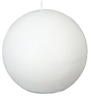 Lot 2x Bougie boule Rustic - Diam. 10 cm - Blanc