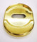 effedielle Placa de aluminio con orificio de doble mapa, color dorado brillante, placa para puerta blindada, placa-tachuelas ATRA-DIERRE (mm.h.86x62) Compatible con otras marcas de cerraduras