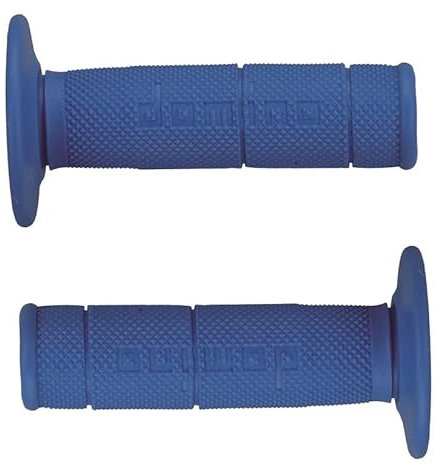 Manopole Dominó in gomma termoplastica per manubrio per Motocross, Pitbike, Enduro, Trial, MX, Freeride (Blu)