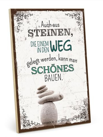 TypeStoff Holzschild mit Spruch – Ziel – im Vintage-Look mit Zitat als Geschenk und Dekoration zum Thema Erfolg und Motivation - HS-01243