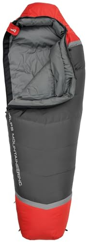 ALPS Mountaineering Zenith 0° Mummy Sleeping Bag, Long - Charcoal/Red - New